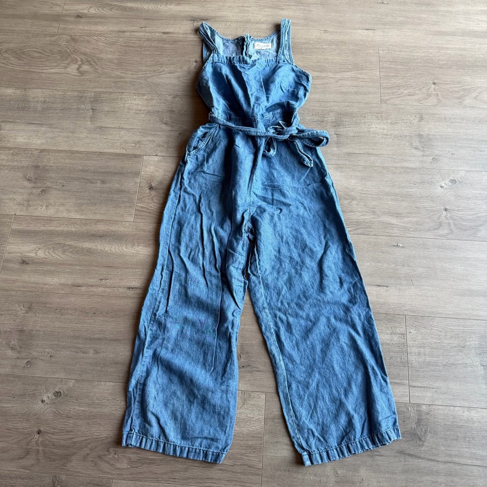 Madewell 'Muralist' Crop Chambray Jumpsuit - size 2